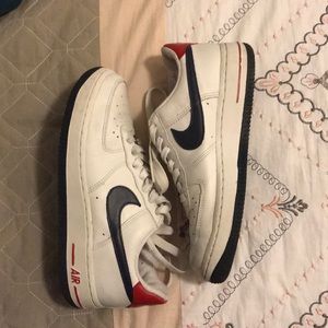 Nike Air Force 1s Red White and Blue